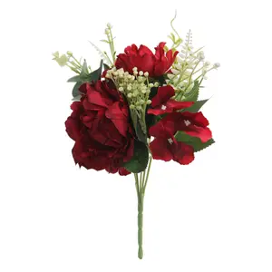 Сезон высокое качество Пион цветок для украшения Свадебный букет Искусственные цветы большие головы пион куст