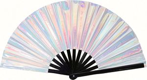 Printed Bamboo Hand Fan 33cm Eco-Friendly DIY Traditional Classic Angel Carved Style for Promotion Advertising Custom Logo - Product Image 3