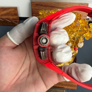 RM 11-03 Style <b>Automatic</b> Flyback Chronograph Tonneau <b>Skeleton</b> Dial Men <b>Watch</b> Red Carbon Fiber Luxury <b>Watch</b> Silicone Strap - Product Image 3