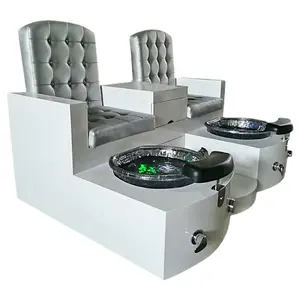 New Salon Furniture Double Spa Nail Chairs Foot Massage Equipments Pedicure Bowl With Drainpedicure Chair For Sale