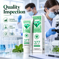 Dentifrice blanchissant 377 100g OEM & ODM Star Diamond Menthe fraîche Élimine les taches de tabac Protection des gencives Santé bucco-dentaire Éclaircissant