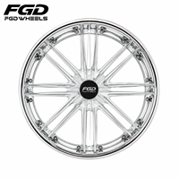 Jantes forgées multi-rayons entièrement polies argentées 6061-T6 en 3 parties, 18 19 20 21 22 pouces, 5x112 5x120, concaves profondes, pour BMW