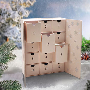 Caja Misteriosa Navideña Personalizada al por Mayor, <span class=keywords><strong>Calendario</strong></span> de Adviento de Navidad Vacío Personalizado para Regalos de Maquillaje y Cosméticos - Product Image 1