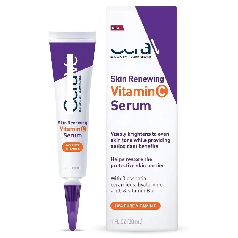 Cerae 10% VC Vitamin C serum Hyaluronic Acid B5 Acne Removal Antioxidant Brightens Skin Color