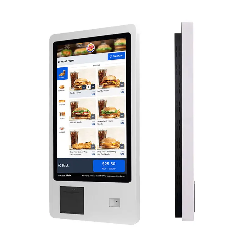 Kiosk restaurant 27 Inch touch screen self ordering payment self service kiosk