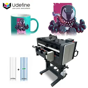 Udefine dtf uv printer roll to roll A3 size Auto laminator AB film UV DTF stickers logos uv dtf printer for hard object surface