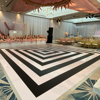 Piste de danse portable pour la location, 4x4, carreaux noirs et blancs, pour événements de mariage