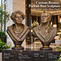 Buste de portrait classique en bronze, sculpture antique patinée en laiton et cuivre, figurine commémorative personnalisée pour hall d'hôtel, place publique, propriété, galerie