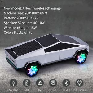 Altavoz con Forma de Camioneta Tesla Cybertruck, Reproductor de Música Inalámbrico BT FM, Altavoz para Auto con Radio - Product Image 4