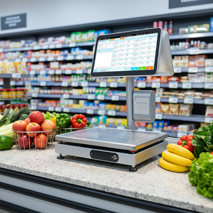 Balance de pesée 15,6 pouces pour légumes et fruits, balance de caisse AI 15kg/5g avec écran tactile, système PC de point de vente - Product Image 3