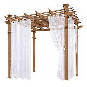 Amity Modern High Quality White Outdoor Terrace Decorative Waterproof Curtain Fabric Transparent Curtain Sheer - Product Image 5
