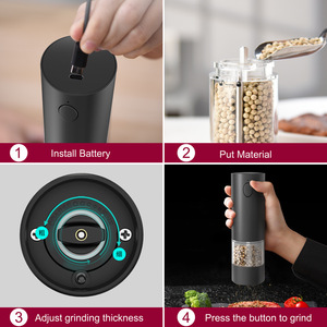 Wholesale Automatic <b>Pepper</b> Salt and USB Rechargeable Adjustable Coarseness Spice Mill for Kitchen Tool - Product Image 5