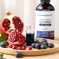Formula Cairan Rambut Harian 473ml Blueberry Pomegranate Penunjang Pertumbuhan Rambut & Kulit Bebas Gula Suplemen Diet