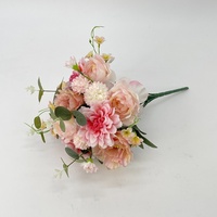 Bouquet de camélias multi-têtes faits à la main, fleurs artificielles éternelles pour la remise des diplômes, la fête des mères, Halloween, la Saint-Valentin