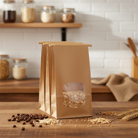 Sacs en papier biodégradables de qualité alimentaire avec bande de fermeture à clip et fenêtre pour l'emballage de pop-corn, café et pain – Écologiques