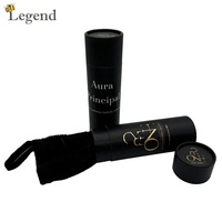 Emballage de Luxe Tube en Carton Noir Boîte Ronde Emballage Cosmétique Boîtes Tubes Cadeaux Cylindriques en Papier Noir