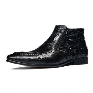 Botas Chelsea de Cuero Casuales Retro Personalizadas para Hombre, con Punta en Pico, Modernas, Ligeras para Invierno - Product Image 5
