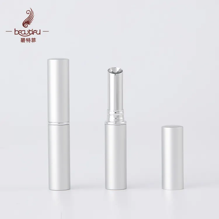 Aluminium Lippenstift Verpakking, Conische Mouw Lippenstift Container Lippenstift Case, Mat Zilver 2.5G Ronde Slanke Cosmetica Op Maat