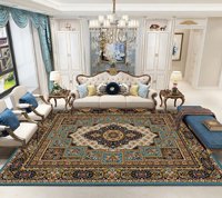 Tapis classique géométrique rembourré antidérapant fabriqué à la machine, respectueux de l'environnement et adapté aux animaux domestiques, pour la maison et la voiture