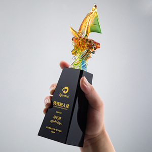 Custom Made Crystal <b>Trophy</b> Laser <b>Engraved</b> Glass Award For Corporate Events Business Gifts - Product Image 3