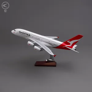 Factory Price Business Gift Decoration Craft 1/160 Scale 46cm Size Airplane Model Airbus A380 Qantas Airways Plane Model