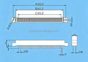 3.96MM JAMMA สายบัดกรีชนิด EDGE การ์ดคอนเนคเตอร์ชุบทอง 36P(2X18P) 805 ซ็อกเก็ตแผงวงจร 800V รุ่น CR7E-36DA-3.96E - Product Image 2