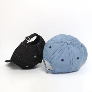 Casquettes de baseball décontractées en jean délavé vintage à 6 panneaux avec logo brodé personnalisé pour <span class=keywords><strong>femme</strong></span> – Vente en gros à prix réduit - Product Image 5