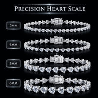 100% Pass Tester Heart Shape Moissanite Diamond D VVS Moissanite Chaîne de tennis Style Hip Hop Rappeur Charme Chaîne de tennis pour hommes