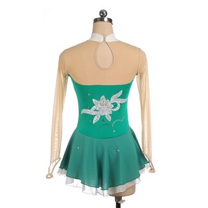 Filles Enfants Strass Maille Splice Figure Patinage Sur <span class=keywords><strong>Glace</strong></span> Gymnastique Robe Salle De Bal Performance Dancewear Costume Groupe D'âge Enfants - Product Image 2