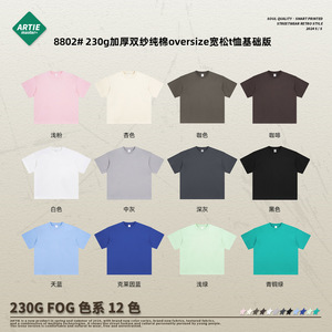 เสื้อยืดคอกลมแขนสั้น2025ทรงหลวมผ้าฝ้าย100% 230ก. สำหรับทุกเพศแฟชั่นแบบธรรมดา - Product Image 2