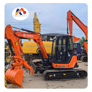 Petite pelleteuse sur chenilles Hitachi ZX50U de 5 tonnes d'occasion Mini hydraulique ZX 50U avec moteur central et composants de pompe - Product Image 1