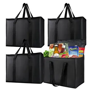 Extra Large Heavy Duty Custom Logo Reusable Foldable Food Delivery Grocery Thermal Insulated Cooler Bag