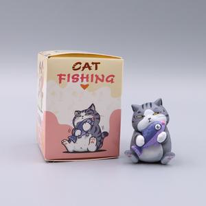 <span class=keywords><strong>Jouet</strong></span> d'art en vinyle plastique tendance, figurine chat mignon mangeant du poisson, boîte mystère surprise, jouets en capsule, vente en gros en vrac pour distributeur automatique - Product Image 3