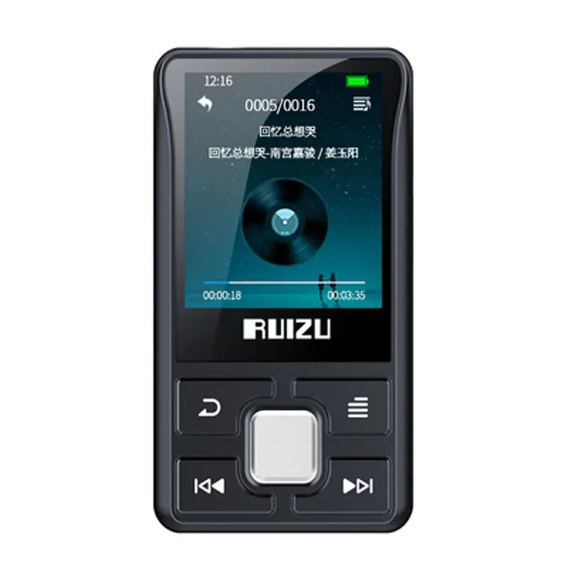 RUIZU Original X55 Clip deporte Bluetooth MP3 Player Mini con pantalla compatible con tarjeta TF reproductor de vídeo de música portátil grabadora E-Book