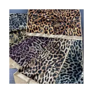 Hot sell new design animal and tiger skin paper printed with design border metallic winter korea velvet