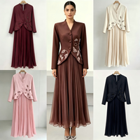 Ensemble élégant deux pièces pour femme : pull à col en dentelle et manches longues avec robe assortie – Tenue modeste d'automne – Fournisseur en gros pour boutiques