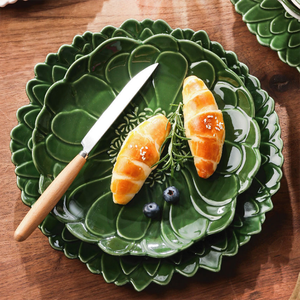 Service de table <span class=keywords><strong>en</strong></span> céramique de style nordique avec motif floral et feuillage, vaisselle <span class=keywords><strong>pour</strong></span> la maison, ensembles de vaisselle - Product Image 5