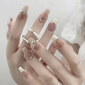 Lujo medio largo ataúd bailarina prensa en las uñas-ABS personalizado palo artificial en las uñas al por mayor - Product Image 3