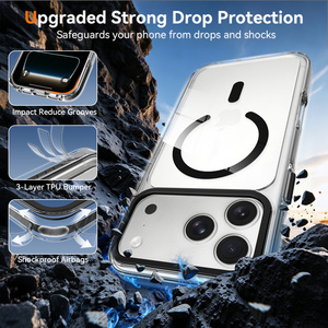 Nueva Funda Magnética Transparente para <span class=keywords><strong>iPhone</strong></span> 18 Pro Max, Marco Metálico para Cámara, TPU+PC, Antigolpes, para <span class=keywords><strong>iPhone</strong></span> 15 16 17 18 Pro - Product Image 4