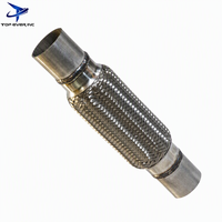 Tuyau flexible d'échappement 45mm-102mm en acier inoxydable 0,23mm double couche avec tressage interne anti-vibration pour échappement de véhicule