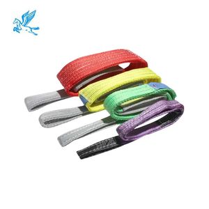 티안마 맞춤형 색상 평면 패턴 폴리에스터 웨빙 슬링 2T 하중 용량 리프팅 아이 플랫 엔드리스 리프트 생산 라인 - Product Image 2