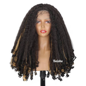 Offre Spéciale 13*4*1 Perruques bouclées pour femmes à la mode africaine Perruques à l'avant <span class=keywords><strong>Coiffure</strong></span> à explosion naturelle <span class=keywords><strong>Cheveux</strong></span> longs et ondulés pour femmes noires - Product Image 4