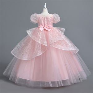 Robe de soirée longue en tulle bouffant de haute qualité MS RTS, robe de mariée rose maxi, costume de princesse pour filles - Product Image 2