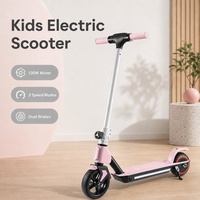 Trottinette électrique sans balais pour enfants 21,6 V 130 W 2,5 Ah Lithium Étanche Pliable 6,5 Pouces 3 Vitesses 8/12/14 km/h Lumière LED Frein Électrique 70 kg