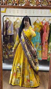 Lehenga Choli Kalamkari de Primera Calidad para Mujer, Ropa Étnica para Festivales, Bodas y Fiestas, Disponible al Mejor Precio - Product Image 3