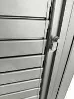 Porte de maison antirouille avec cadre entièrement en aluminium et persiennes en aluminium réglables