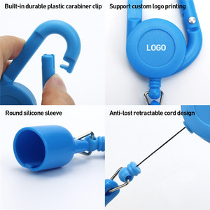 Retractable Keychain With Plastic Clip <b>Lighter</b> Holder Multi Color Oval Shape Simple Style Lightweight Portable Accessory - Product Image 5