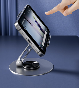 Support de téléphone entièrement métallique, cadeau de fête, support de téléphone rotatif, tablette de bureau mécanique haut de gamme pour les fournitures de fête - Product Image 2