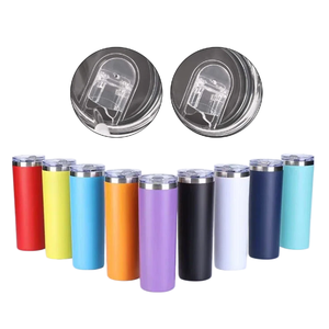Vaso Térmico Delgado de Acero Inoxidable de 20oz <span class=keywords><strong>con</strong></span> Logotipo Personalizado, Doble Pared <span class=keywords><strong>con</strong></span> Aislamiento al Vacío, <span class=keywords><strong>con</strong></span> Tapa y Pajita para Uso Promocional - Product Image 1