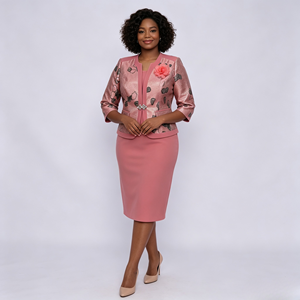 Veste en lin sur mesure pour femme, tailleur formel d'église, tenue grande taille pour femme, vente en gros d'usine - Product Image 2